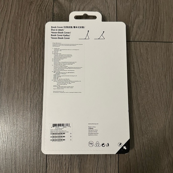 Genuine OEM Samsung Galaxy Tab A7 Lite Book Cover Dark Gray Folio Case Stand - Picture 2 of 2